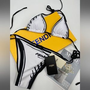 NWT FF White Stitch Bikini Swim